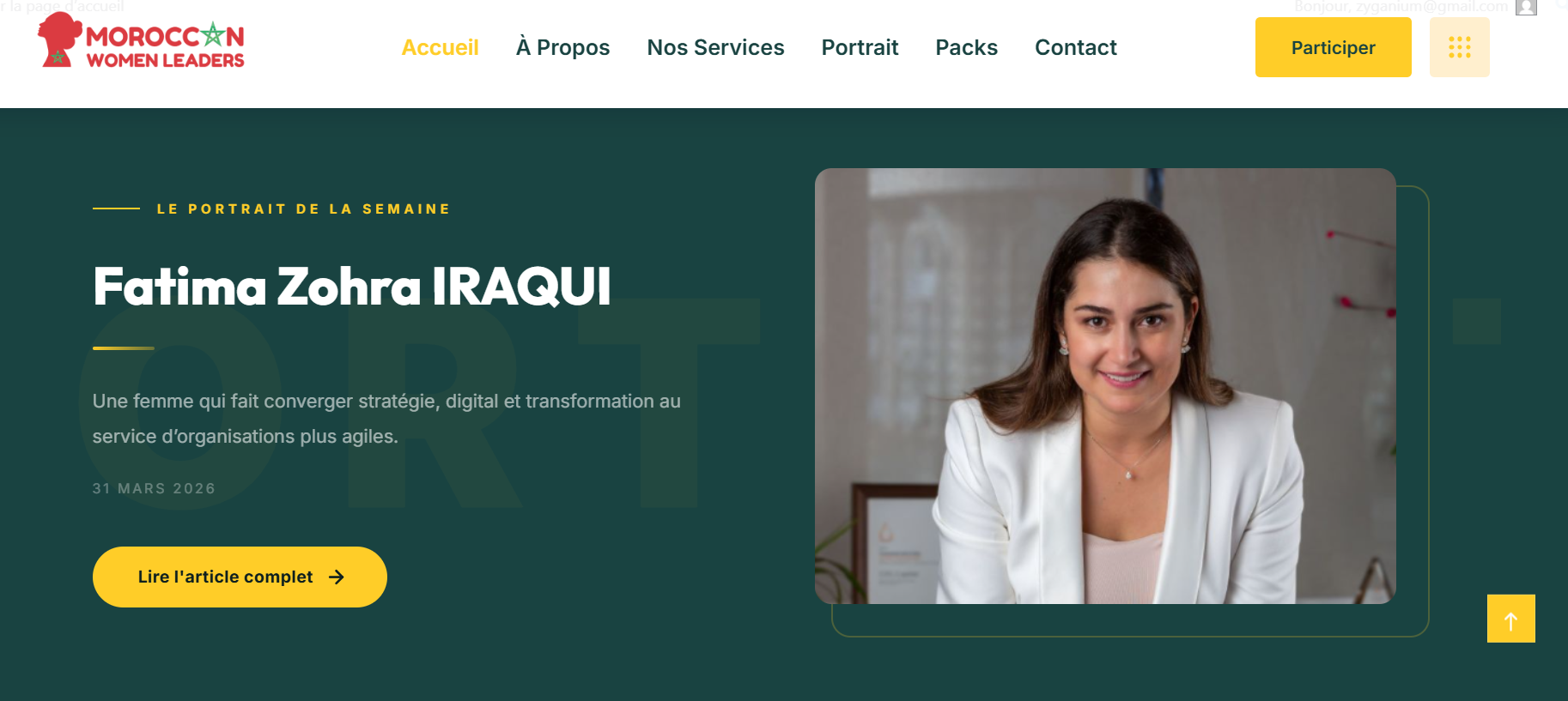 Exemple première page site web MWL